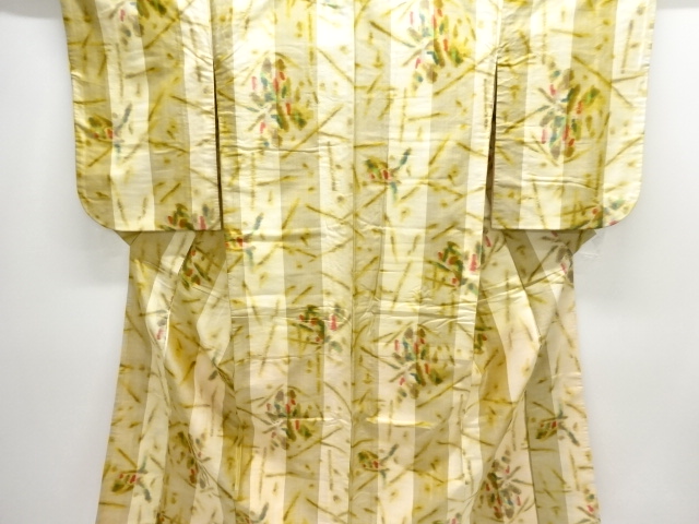 JAPANESE KIMONO / ANTIQUE KIMONO / SILK / MEISEN / WOVEN ABSTRACT